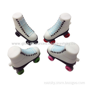 Custom ice skates shape thumb drive, made of soft PVC material, OEM orders are welcomeNew